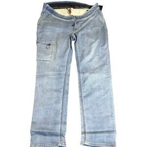 Denim & Co. Adaptive Cozy Slim Straight Cargo Jeans, Plus Size 1X, NWT